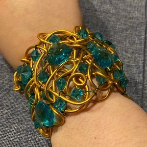 Gold Stainless steel + Swarovski crystals bracelet